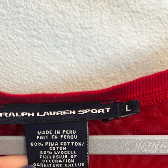 Ralph Lauren sport red long sleeve Pima cotton shirt size large - Picture 2 of 3